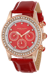 Akribos XXIV Multi-Function Czerwony/Skóra Ø39 mm AK556RD