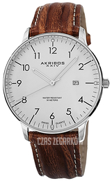 Akribos XXIV Retro Biały/Skóra Ø40 mm AK715BR