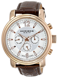 Akribos XXIV Ultimate Srebrny/Skóra Ø47 mm AK734RG