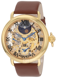 Akribos XXIV Bravura Żółte złoto/Skóra Ø45 mm AKR451YG