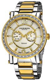 Akribos XXIV Diamond Biały/Stal w odcieniu złota Ø45.5 mm AKR465YG