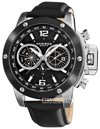 Akribos XXIV Conqueror Czarny/Skóra Ø50 mm AKR469SS