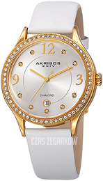 Akribos XXIV Diamond Srebrny/Skóra Ø40 mm AK1011WT