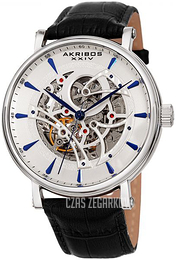 Akribos XXIV Classic Srebrny/Skóra Ø45 mm AK1020SSBK