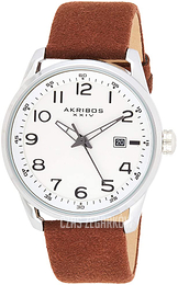 Akribos XXIV Seude Biały/Skóra Ø40 mm AK1029BR