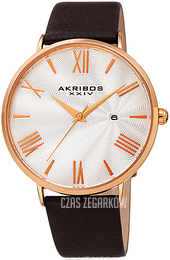 Akribos XXIV Waves Biały/Skóra Ø42 mm AK1041RGBR
