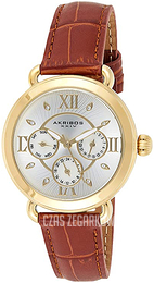 Akribos XXIV Srebrny/Skóra Ø36 mm AK1043YGBR