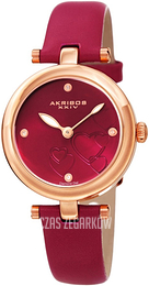 Akribos XXIV Diamond Czerwony/Skóra Ø34 mm AK1044PK
