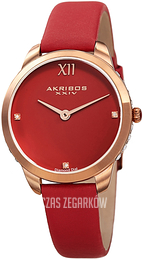 Akribos XXIV Diamond Czerwony/Satyna Ø34 mm AK1059RD