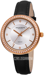 Akribos XXIV Diamond Srebrny/Skóra Ø35 mm AK1067BK