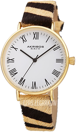 Akribos XXIV Slim Biały/Skóra Ø36 mm AK1080YGB