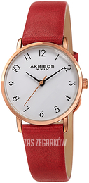 Akribos XXIV Classic Biały/Skóra Ø28 mm AK1087RD