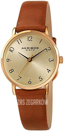 Akribos XXIV Classic Żółte złoto/Skóra Ø28 mm AK1087TN
