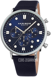 Akribos XXIV Chrono Niebieski/Skóra Ø42 mm AK1090SSBU
