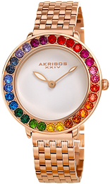 Akribos XXIV Crystal Biały/Stal w kolorze różowego złota Ø34 mm AK1091RG