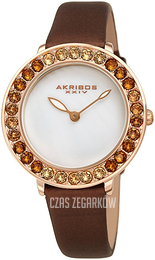 Akribos XXIV Crystal Biały/Satyna Ø34 mm AK1093BR