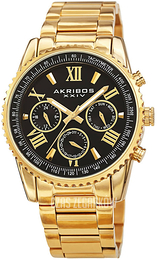 Akribos XXIV Multi-Function Czarny/Stal w odcieniu złota Ø41 mm AK1099YGB