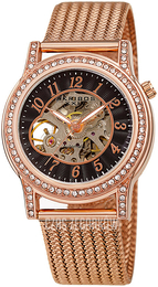 Akribos XXIV Crystal Czarny/Stal w kolorze różowego złota Ø38 mm AK1117RG