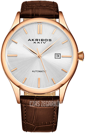 Akribos XXIV Mechanical Srebrny/Skóra Ø44 mm AK1123RG