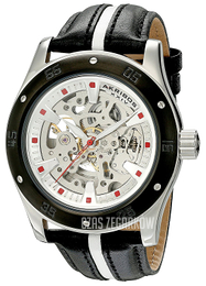 Akribos XXIV Premier Srebrny/Skóra Ø48 mm AK476BK