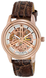 Akribos XXIV Bravura Szkieletowa tarczy/Skóra Ø40 mm AK480RG