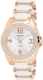Akribos XXIV Ceramic Srebrny/Stal w kolorze różowego złota Ø39 mm AK514WTR