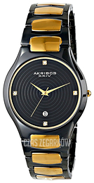 Akribos XXIV Ceramic Czarny/Stal w odcieniu złota Ø38 mm AK516BKG