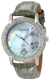 Akribos XXIV Diamond Srebrny/Skóra Ø39 mm AK580GY