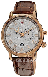 Akribos XXIV Multi-Function Srebrny/Skóra Ø45 mm AK593RG