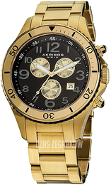 Akribos XXIV Czarny/Stal w odcieniu złota Ø47 mm AK616YG