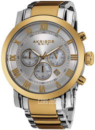 Akribos XXIV Srebrny/Stal w odcieniu złota Ø47 mm AK622TT