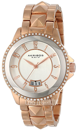 Akribos XXIV Impeccable Biały/Stal w kolorze różowego złota Ø38 mm AK654RG