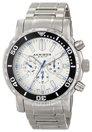 Akribos XXIV Grandiose Biały/Stal Ø50 mm AK675WT
