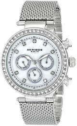 Akribos XXIV Biały/Stal Ø38 mm AK682SS