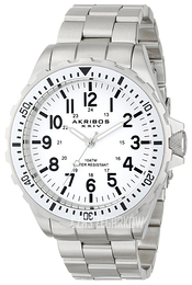 Akribos XXIV Essential Biały/Stal Ø50 mm AK689WT