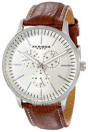 Akribos XXIV Multi-Function Srebrny/Skóra Ø43 mm AK720BR