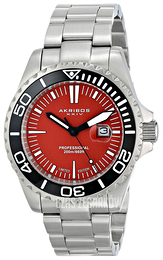 Akribos XXIV Grandiose Czerwony/Stal Ø45 mm AK735RD