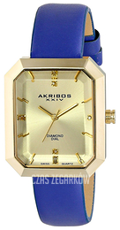 Akribos XXIV Diamond Żółte złoto/Skóra AK749BU
