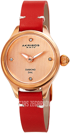 Akribos XXIV Diamond Różowe złoto/Skóra Ø26 mm AK750RD