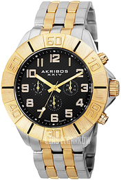 Akribos XXIV Czarny/Stal w odcieniu złota Ø49 mm AK767TTG