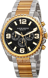 Akribos XXIV Multi-Function Czarny/Stal w odcieniu złota Ø43 mm AK774TTG