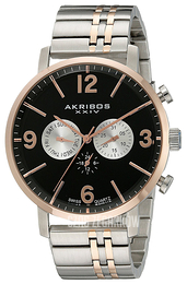 Akribos XXIV Multi-Function Czarny/Stal w kolorze różowego złota Ø46 mm AK782TTR