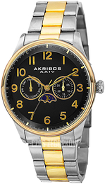 Akribos XXIV Multi-Function Czarny/Stal w odcieniu złota Ø43 mm AK790TTG