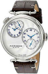 Akribos XXIV Srebrny/Skóra Ø46 mm AK796SSBR