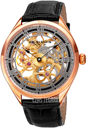 Akribos XXIV Mechanical Szkieletowa tarczy/Skóra Ø46 mm AK802RGB