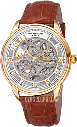 Akribos XXIV Szkieletowa tarczy/Skóra Ø40 mm AK807YG