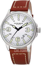 Akribos XXIV Srebrny/Skóra Ø45 mm AK833SSBR