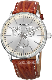 Akribos XXIV Srebrny/Skóra Ø43 mm AK838BR