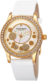 Akribos XXIV Diamond Żółte złoto/Skóra Ø34 mm AK843WTG