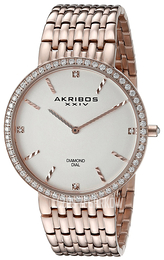Akribos XXIV Diamond Srebrny/Stal w kolorze różowego złota Ø42 mm AK866RG